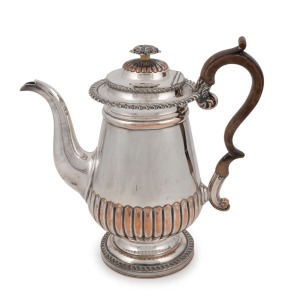 A Georgian Sheffield plated teapot, early 19th century, ​​​​​​​24.5cm high