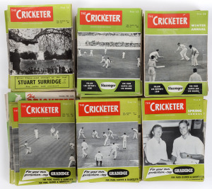 "THE CRICKETER" magazine edited by Sir Pelham Warner: 1954 - 1962 ollection of fortnightly editions together with most of the Annual and Spring Annual editions. Mainly VG condition. (74 periodicals + 17 annuals).