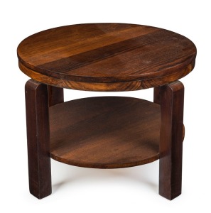 An Australian Art Deco circular blackwood occasional table, 46cm high, 62cm wide