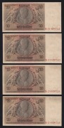 BANKNOTES - World: Germany: 1929 Reichsbank 20RM consecutive run of 16 notes between 'X.21409710 and X.21409725, a few light folds, overall EF/aUnc.