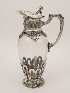 W.M.F. German silver plated claret jug, circa 1900, 27cm high