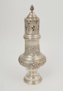 An antique sterling silver sugar caster, made in Birmingham, circa 1901, an imposing 28cm high, 434 grams - 2