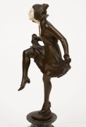 JOSEF ULRICH (Austria, 1857-1930), dancing lady, cast bronze and carved ivory on onyx base, signed "J. ULRICH", early 20th century, ​​​​​​​24cm high - 2