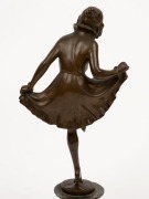 JOSEF ULRICH (Austria, 1857-1930), dancing lady, cast bronze and carved ivory on onyx base, signed "J. ULRICH", early 20th century, ​​​​​​​24cm high - 3