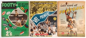 Various ARGUS football publications: "Let's Look at Football with Hugh Buggy" (1952); "Footy and the clubs that make it" (1953); "Full history of the Finals - VFL Premiers" (1953).