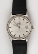 OMEGA "GENEVE" automatic wristwatch in stainless steel case with silver dial, baton numerals and date window, circa 1960. ​​​​​​​3.8 cm wide including crown