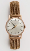 NOAET manual wristwatch in solid 14ct gold case with silver dial, circa 1965, 3.5cm wide including crown