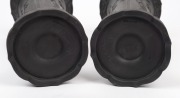 WEDGWOOD pair of black basalt porcelain vases,&nbsp;late 19th century, impressed "Wedgwood", 29cm high - 2