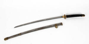 Japanese N.C.O. sword in metal scabbard, WW2 period. 100cm in length.