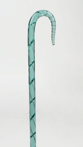 NAILSEA antique English glass walking cane, 19th century, 98cm high