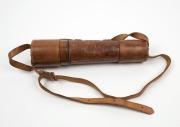 An antique English telescope with original brown leather mounts, 19th century, ​​​​​​​27cm to 76cm long - 3