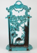 An antique English cast iron umbrella stand with blue finish, 19th century, 68cm high - 5