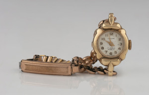UNICORN ladies wristwatch, 10ct gold case, with rolled gold bracelet, early 20th century,&nbsp;