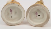 ROYAL WORCESTER pair of antique English porcelain classical statues with gilded drapery, 19th century, puce factory marks, ​​​​​​​24.5cm and 25.5cm high - 3