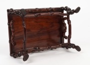 A Chinese carved rosewood stand, 19th/20th century,  9cm high x 19.5 wide x 13.5 cm deep  - 3