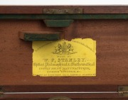 STANLEY'S PATENT No.76 Geometrical pen, housed in original mahogany case with paper label, 19th century; together with a pair of WWI British MKV binoculars with Defence Department stamps and broad arrow, (2 items) the case 25cm wide - 2