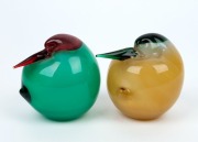 ANTONIO DA ROS pair of Murano art glass bird statues, Note: Both beaks A/F, the larger 11cm high - 2