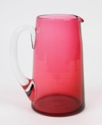 An antique ruby glass pitcher, 19th century, 18cm high - 2