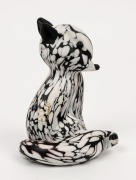 Bianco Nero Murano glass fox statue, 16cm high - 3