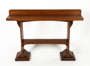 Australian hardwood bookshelves in the Art Deco style, 67cm high, 107cm wide, 22cm deep