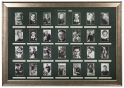 ALL BLACKS TEST CAPTAINS autographed display 1936-1999: A remarkable assembly comprising of Jack Griffiths, Fred Allen, Ron Elvidge, Kevin Skinner, Bob Stuart, Bob Duff, Wilson Whineray, John Graham, Brian Lochore, Chris Laidlaw, Colin Meads, Ian Kirkpatr