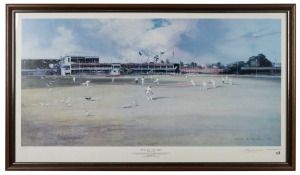 D'ARCY W. DOYLE, "Picnic Day at the Gabba", December 1983, limited edition colour lithograph (#209/500), editioned and signed in the lower margin, attractively framed and glazed, overall 61.5 x 106.5cm.