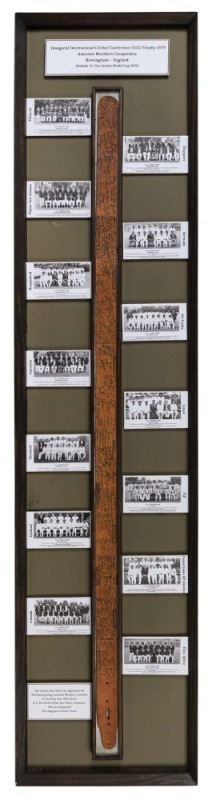 The INAUGURAL INTERNATIONAL CRICKET CONFERENCE (ICC) TROPHY, Associate Members Competition, Birmingham, England, May - June 1979: A remarkable and unique memento of this competition, the prelude to the Cricket World Cup, comprising of framed postcard size