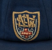 WILLIAM ALBERT STANLEY OLDFIELD (1894 - 1976) "Bert" Oldfield's New South Wales State Team cap, with manufacturer's label of Harding's Mercery and Oldfield's name in pen, attractively displayed in a glazed timber case with details of his career. Overall 4 - 3