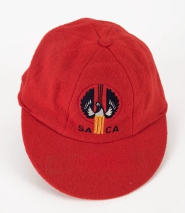 SOUTH AUSTRALIAN CRICKET ASSOCIATION: Official team cap with SACA embroidered logo to front panel.