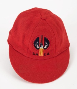 SOUTH AUSTRALIAN CRICKET ASSOCIATION: Official team cap with&nbsp;SACA embroidered logo to front panel.