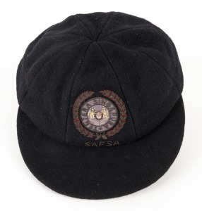 SINGAPORE ARMED FORCES CRICKET ASSOCIATION: Match worn team cap in pure wool with SAFSA&nbsp;logo embroidered to front panel, circa 1970s.