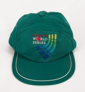 CRICKET CAPS: A small group comprising of an unknown English club peaked woollen cap circa, 1970s; a 1990 Asian Pacific Cricket Tournament peaked cap; a 1982 Sri Lanka v. England inaugural Test Match souvenir peaked cap and an Australian One Day (yellow) - 2