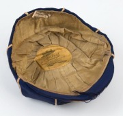 1907 VICTORIAN FOOTBALL LEAGUE PREMIERSHIP CAP: blue with white piping and wire embroidered "VFL, Premiers, 1907" to front panel. awarded to Carlton's Archie Snell (92 games 1902-07). - 5