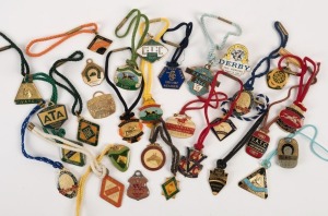 An accumulation of turf club and race track membership fobs, mostly 1970's-90's (30 items)