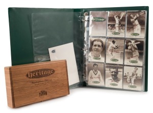 1995 FUTERA "The Heritage Collection - A Collection of Great Australian Cricketers", complete set [60], with all 59 player cards signed, including Don Bradman, Ray Lindwall, Neil Harvey & Keith Miller. VG condition in album with special box of issue. Numb