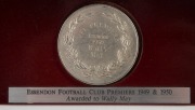 Premiership Players Club trophy (34cm high), with certificate and commemorative sheet of stamps issued to Wally May, premiership player for Essendon, 1949 & 1950 - 2