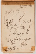 A 1929-31 AUTOGRAPH ALBUM with pages featuring the "Australian Fifth Test 1929" team, the English team of 1929, South Australia XI 1929, various State teams; the Australian Rugby League Touring Team, etc. Many good signatures; condition variable.  - 3