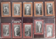 ANONYMOUS: 1909 series featuring Australian and English cricketers utilising the images used by W. D. & H. O. Wills but with different marginal devices and colours and with blank backs. A total of 27 cards including M. A. Noble and A. O. Jones in two diff - 3