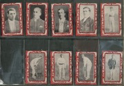W. D. & H. O. WILLS: 1910-11 Australian and South African Cricketers large part set (43/60) with red or blue borders and with "Capstan" or "Vice-Regal" advertising backs. - 4