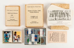 1979 I.C.C. TROPHY: Two sets of 15 team photo postcards (one set in fine condition, one set with defects); 1983 Figurine Panini, Italy: World of Cricket stickers (complete set of 268), plus 1985 World Cup Cricketers Scanlen&nbsp;Cricket Stickers (complete set 
