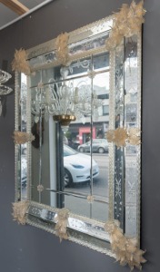 A vintage Murano glass mirror, 20th century, 140 x 110cm