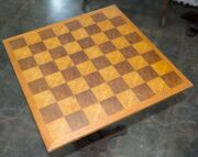 A games top cafe table with cast iron base, 71cm high, 53cm wide, 53cm deep - 3