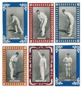 ANONYMOUS: 1909 series featuring Australian and English cricketers utilising the images used by W. D. & H. O. Wills but with different marginal devices and colours and with blank backs. A total of 27 cards including M. A. Noble and A. O. Jones in two diff