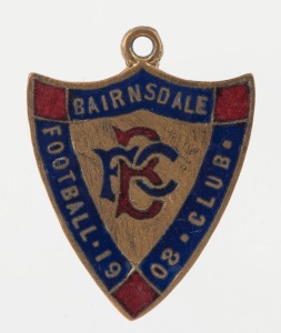 BAIRNSDALE FOOTBALL CLUB: 1908 membership fob #25 made by Bowman