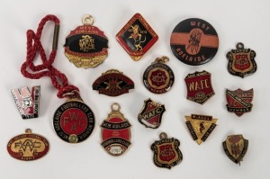 WEST ADELAIDE FOOTBALL CLUB: 1948-1999 range of membership badges and fobs including 1948, 1954, 1956, 1962 and 1964 (16 items)