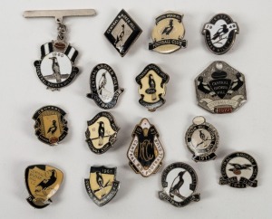 CENTRAL BROKEN HILL FOOTBALL CLUB: 1947-1977 range of membership badges or fobs including 1947, 1949, 1958, 1960, 1961, 1963 and 1965 (15 items)