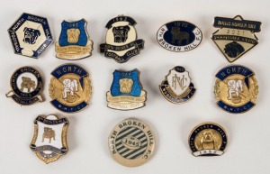 NORTH BROKEN HILL FOOTBALL CLUB: 1945-2001 duplicated range of membership badges including 1945, 1950, 1952, 1958, 1959 and 1963 (13 items)