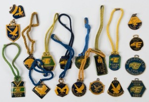 WEST TORRENS FOOTBALL CLUB: 1980-1998 range of membership fobs (18 items)