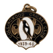 COLLINGWOOD CRICKET CLUB: Membership fobs for 1938-39, 1939-40 and 1941-42, all #158. A rare WWII group. (3 items) - 2