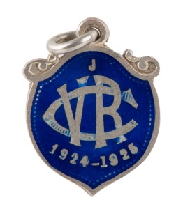 VICTORIA RACING CLUB: 1924-25 jockey's membership fob, sterling silver and blue enamel